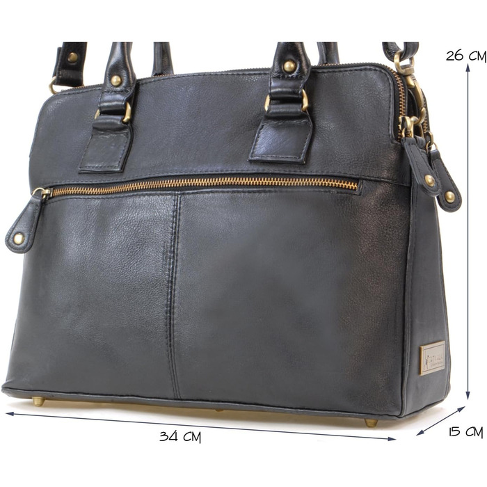 Сумка жіноча шкіряна Catwalk Collection Victoria чорна - велика сумка-тоут через плече з відстібним ременем