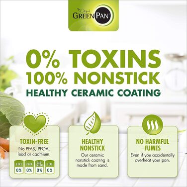 Набір сковорідок GreenPan Venice Pro Noir 26см та 30см, нержавіюча сталь, антипригарне покриття Ceramic, чорний, без PFAS, для індукції, можна мити в посудомийній машині, термостійкий, срібний