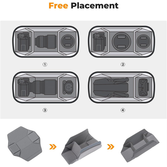 Рюкзак для камери K&F Concept, сумка через плече, фотосумка, камери, сумісний з Canon/Nikon/Sony/DJI Mavic, камуфляж M