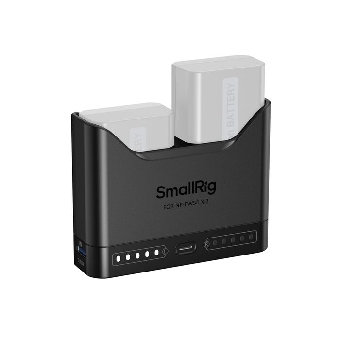 Зарядний пристрій SMALLRIG NP-FW50 для Sony (2 слоти, USB-C, 11W) - A6000, A6100, A6300, A6400, ZV-E10, A7, A7S, A7R