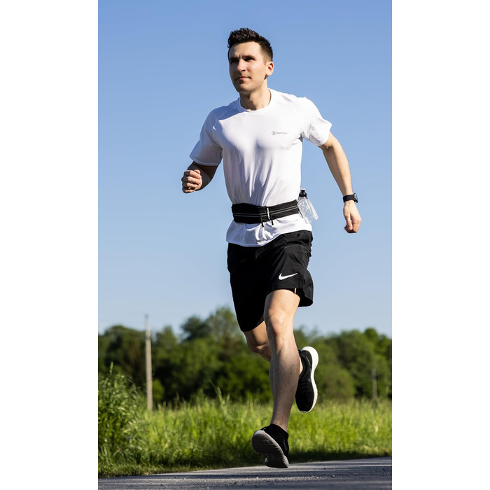 Пояс для телефону Fitgriff® - спортивний пояс для бігу, джогінгу, фітнесу. Підходить для смартфонів S-M, обхват талії 62-90 см, чорний