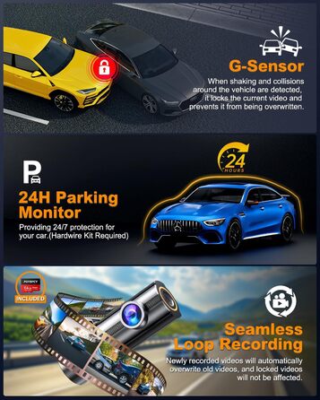 Відеореєстратор Auto Dashcam 4K WiFi з SD 64GB, 360° обертання, CPL, Super Night Vision, WDR, 170° та G-Sensor