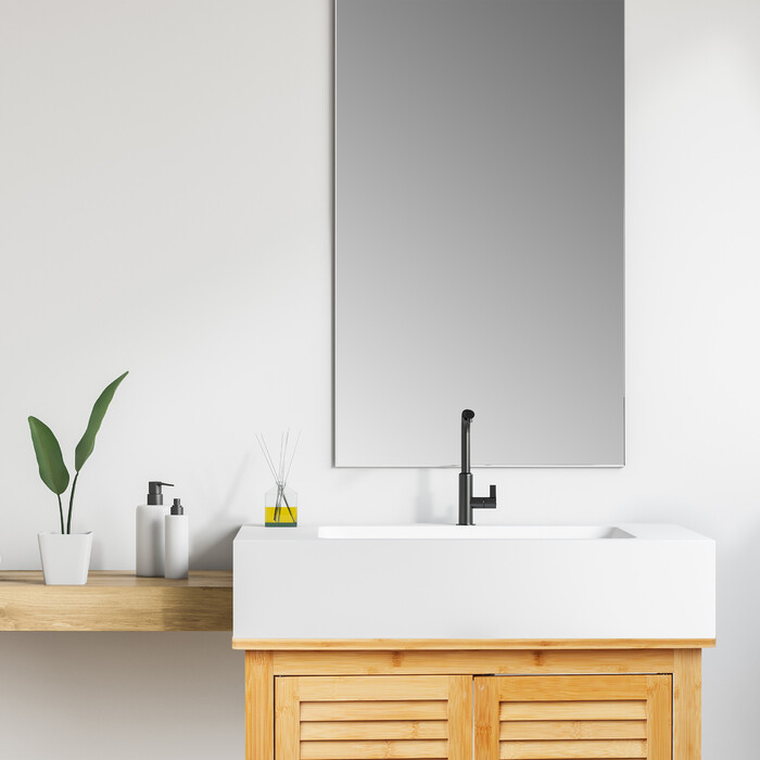 Relaxdays Bamboo Bathroom Vanity Cabinet