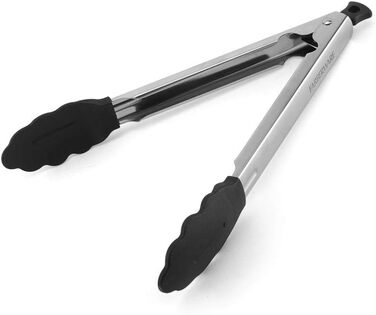 Farberware 5216358 Professional Stainless Steel Kitchen Tongs with Heat-Resistant Nylon, Locking, and Silicone Tips (Tongs with Silicone Tip, 27.9 cm)