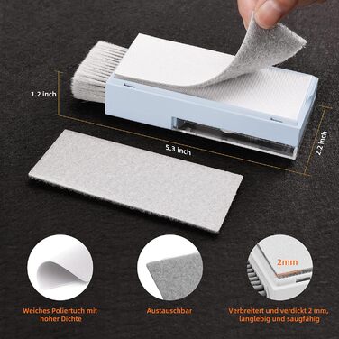 Набір для чищення клавіатури та ноутбука Ordilend: щітка, очищувач для MacBook, телефону, планшета, комп'ютера. Легкий у використанні та транспортуванні. Бренд Moranti, колір блакитний