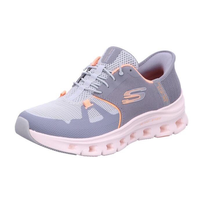 Кросівки Skechers Glide-Step Vibey Hands Free Slip-ins для жінок, сірі та помаранчеві, 38 EU