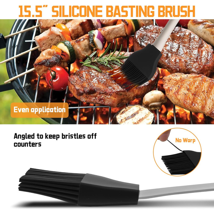 Набір аксесуарів для гриля з нержавіючої сталі на 9 частин, преміум-якість, для чоловіків та батьків, ідеальний подарунок на день народження/Новий рік, для BBQ, гриля та кемпінгу, з сумкою, включає шпатель, щипці