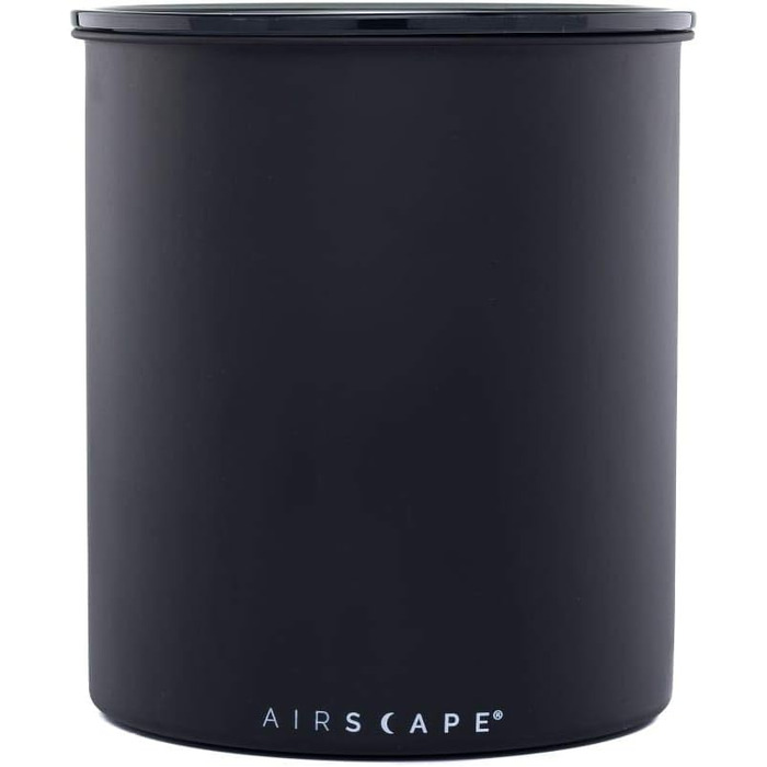 Airscape Coffee Storage Canister (1.1 kg dry beans) – Large Kilogram-Sized Container, Patented Airtight Lid Pushes Air Out to Preserve Food Freshness (black)
