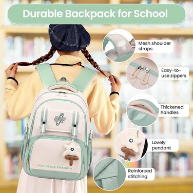 Дитячий рюкзак IvyH для дівчаток - стильний шкільний рюкзак, водонепроникний, великий, для 3-6 класів, фіолетовий