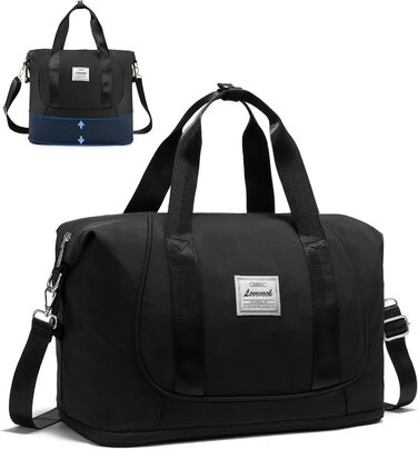 LOVEVOOK Сумка ручної поклажі Ryanair, 40x30x20 см, розширювана, для подорожей, зелена (чорна)