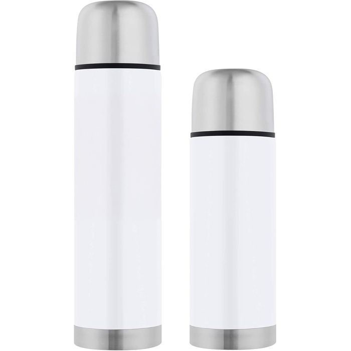 Термос GRÄWE з нержавіючої сталі, 1 л / 350 мл, білий. Термокружка-термос для напоїв, з чашкою, не протікає, можна мити в посудомийній машині