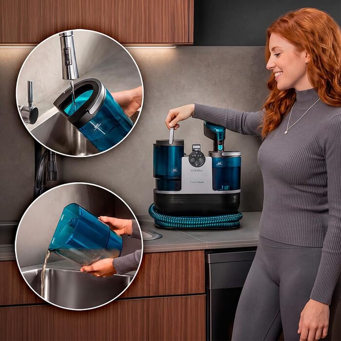 Пилосос-мийка Cecotec Conga 1700W 3-в-1: для килимів, м'яких меблів, пароочищувач, резервуари 1600/950 мл, радіус дії 9м