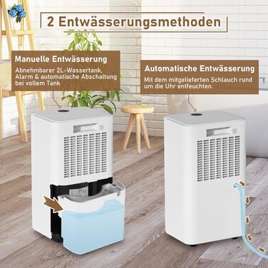 Електричний осушувач повітря Eulenke 26L для приміщень до 50м², 3 режими роботи, цифровий дисплей, резервуар 4,3L, таймер 24H, тихий осушувач для підвалу (16 л/день)