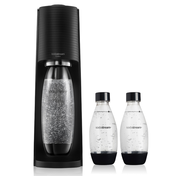 Сифон для води SodaStream Terra, чорний + 3 пляшки + балон CO2