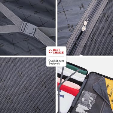 Чемодан Flexot® F-2045, набір 3 шт. (16 кольорів) - ручна поклажа, валіза, тривалий термін служби, твердий корпус (XL, світло-жовтий)