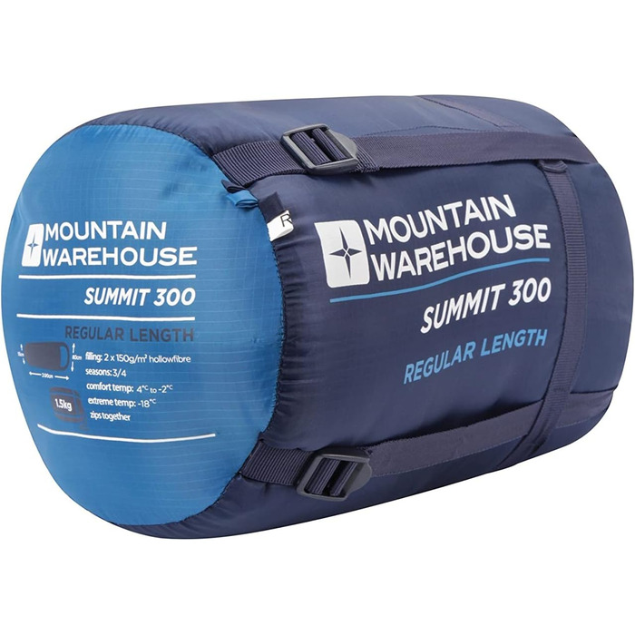 Сплячий мішок Mountain Warehouse Summit 300 - 3/4 сезону, ізольований, мумієподібний, 200 см, для кемпінгу та трекінгу