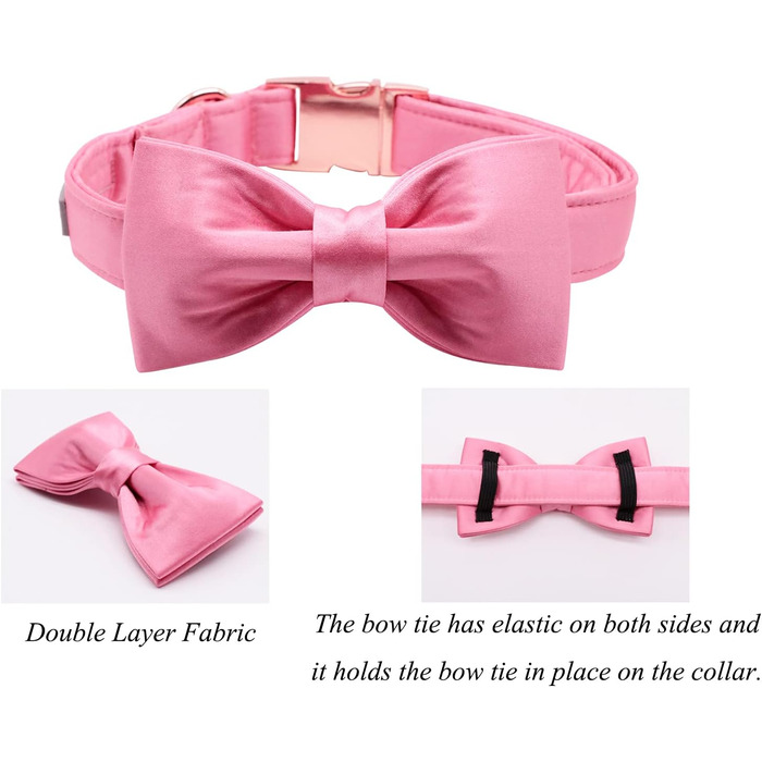 Нашийник для собак Lionet Paws з метеликом - зручний шовковий нашийник зеленого кольору для маленьких собак, знімний метелик, розмір 25-40 см (S, 1 шт., персиковий)