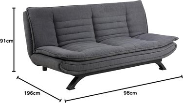 AC Design Jasper Bettcouch Dunkelgrau/Schwarz