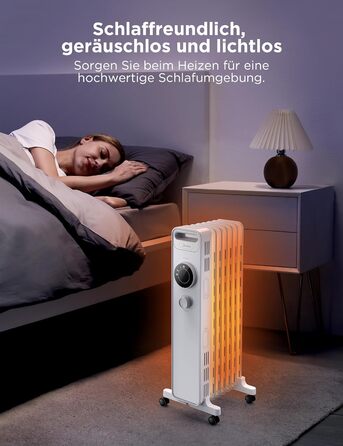Електричний масляний радіатор Midea NY1507-22M 1500W, 7 секцій, з термостатом, білий