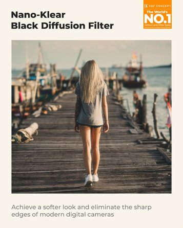 Фільтр K&F Concept 77mm Black Promist 1/8 з оптичного скла з Multi-Nano покриттям для відеозйомки/портретної фотографії (Nano-Klear)