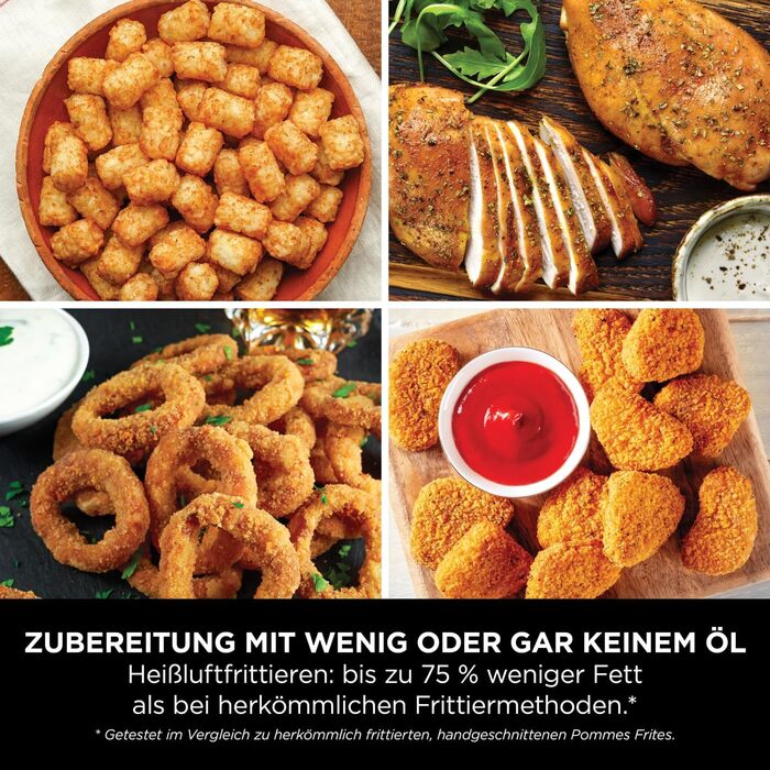 Ninja Double Stack Air Fryer, 7.6L Air Fryer, Double Basket Air Fryer with 4 Cooking Levels, 2 Drawers, 2 Racks, Space-Saving Design, 6 Cooking Functions, 6 Portions, Grey SL300EU Stacked Double Drawer 7.6L Grey
