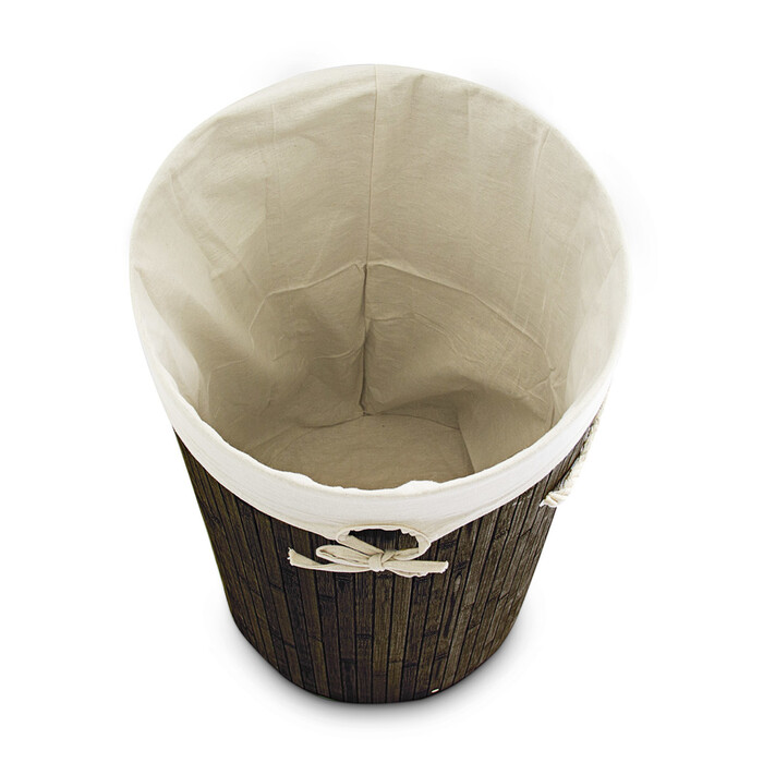 Relaxdays Bamboo Laundry Basket, Round