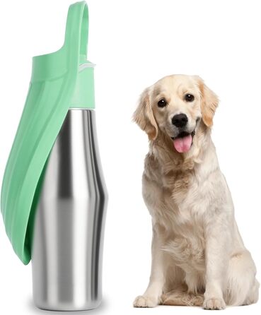 Водяна пляшка для собак на прогулянці: витривала, з нержавіючої сталі, 750 мл, з подвійними стінками, вакуумна ізоляція, не протікає