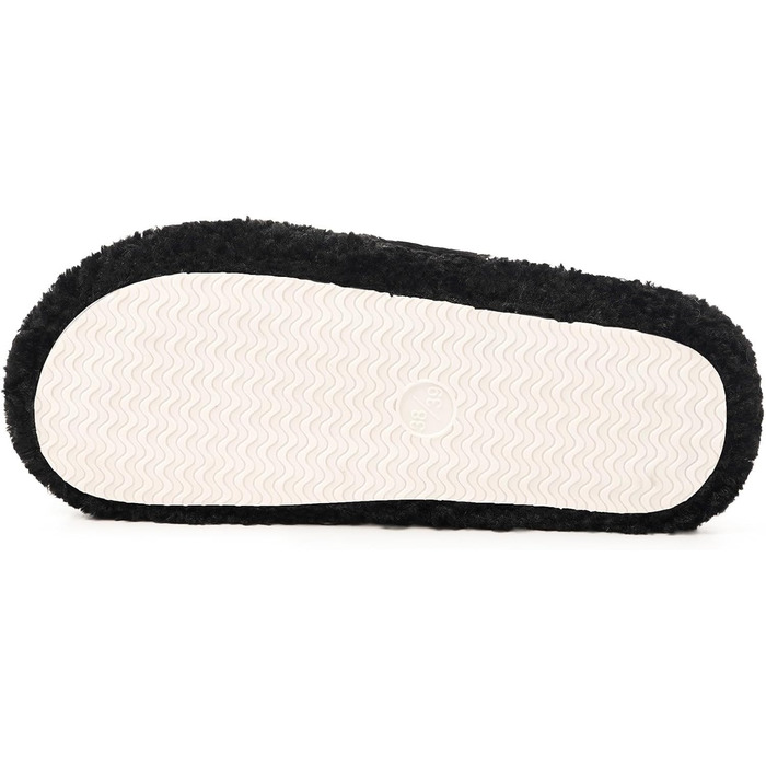 Домашні тапочки Dokela для жінок з меморі-піною, м'які, з штучним хутром, відкриті, легкі, неслизькі, для дому, теплі, зручні, модель slip-on (41/42 EU, чорний)