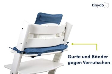 Подушка Tinydo® для стільчика Stokke Tripp Trapp, темно-синя, сидіння з XXL-амортизацією, протиковзна, аксесуар для дитячого стільчика