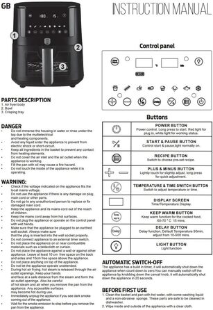 Фритюрниця Berlinger Haus Sahara Collection 8 л з цифровим дисплеєм та 8 автоматичними програмами | Без олії та жиру