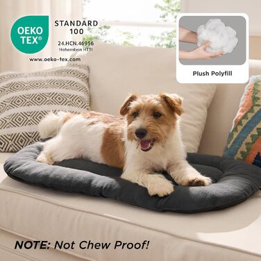 Килимок для собак BEDSURE середнього розміру - м'який, зручний, з неслизьким дном, 74x46 см, темно-сірий