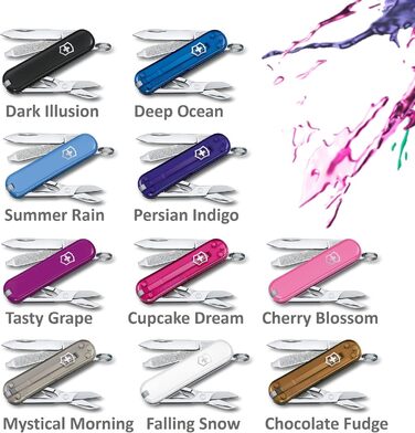 Мультитул Victorinox Classic SD: Швейцарський ніж, 7 функцій, з пилочкою для нігтів (Cupcake Dream)