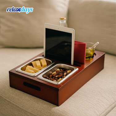 Relaxdays Couchbar with Snack Bowls