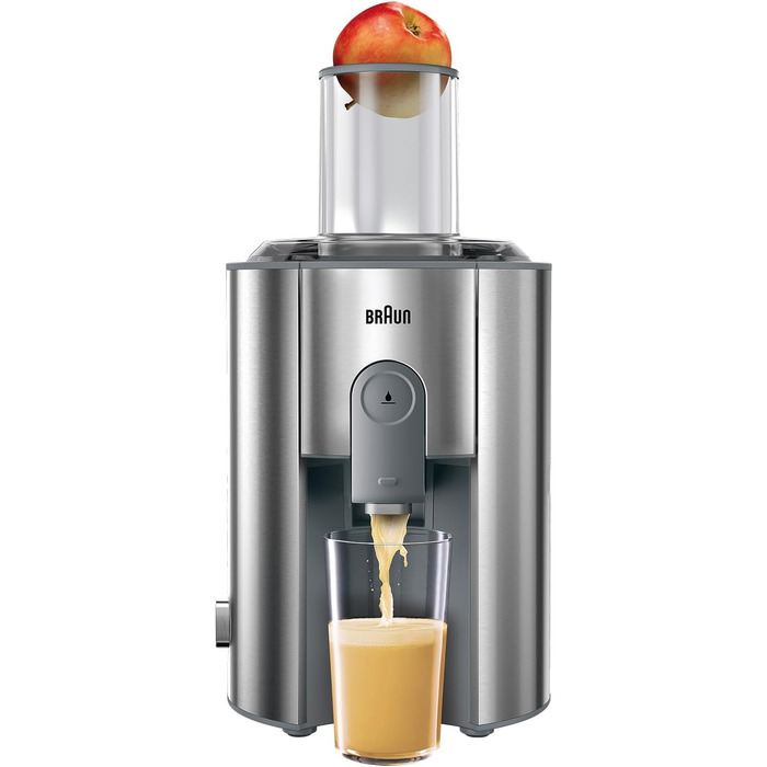 Центрифужна соковижималка Braun MultiQuick 7, 1000 Вт, завантажувальний отвір 75 мм, срібляста