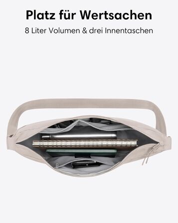 Сумка через плече LARKSON Solveig Medium бежева - Містка напівмісяць (8 л) - Водовідштовхувальна