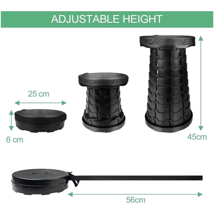 Складаний стільчик, телескопічний стільчик для кемпінгу, пікніків, риболовлі та подорожей