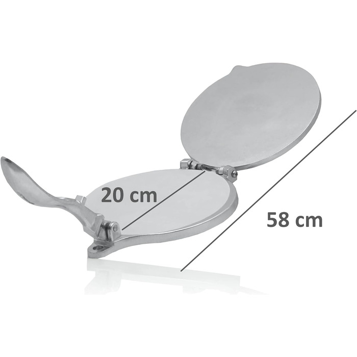 Пресс для тортилій Mahlzeit Ø 20 см з алюмінію з папером для випікання | для тортилій, тостонес, кесадільї, роті, емпанадас, маїсових тортилій та арепа