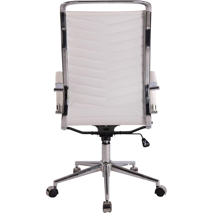 Офісне крісло Batley від CLP: регульована висота, хромоване шасі, штучна шкіра, білий колір