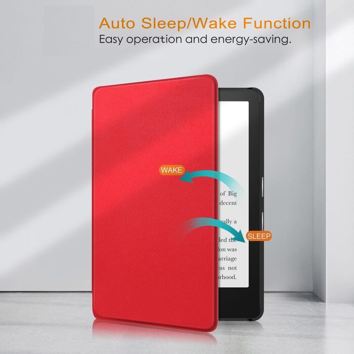 Чохол Flyorigin для Kindle Voyage (2014) з PU шкіри, Smart Sleep/Wake, червоний