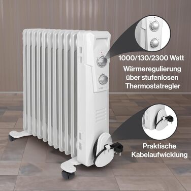 Масляний радіатор Clatronic RA 3735: ефективний мобільний обігрівач з 7 ребрами, 3 режими потужності, до 30 м²