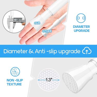 Штанга для карниза без свердління, 113-196 см. Телескопічна штанга для душу, фіранки, вікна, кухні, шафи. (71-122 см, 4 шт., білий)