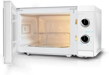Мікрохвильова піч Sharp YC-MG01E-B з грилем, 20л, 800Вт/1000Вт, ручне керування, колір кристаль-білий