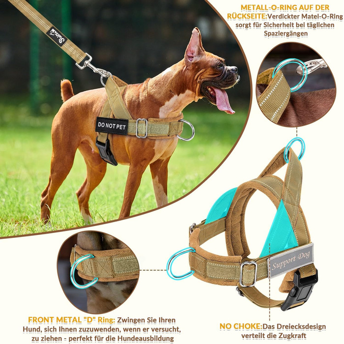 Шлейка для собак SlowTon середнього та великого розміру з повідком 1,55-1,7 м, м'яка та світловідбиваюча, з регульованою шиєю та грудьми, шлейка проти натягу для прогулянок, S, жовта