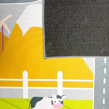 Дитячий килим Teppich-Traum з міською панорамою, сірий, 80x150 см