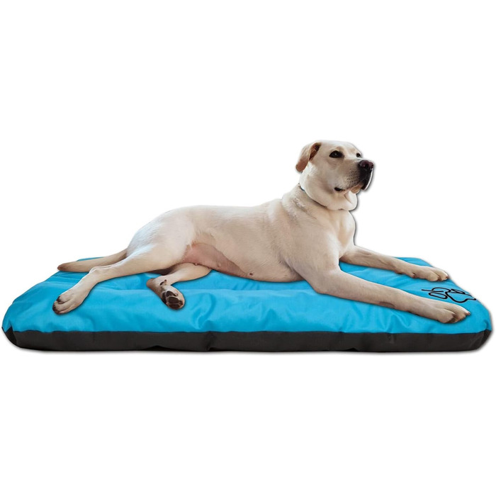 Килимок для собак, лежанка для собак великих, середніх та малих порід - вологостійкий, м'який, з піною, для вулиці та дому - 90x60x8 см, блакитний