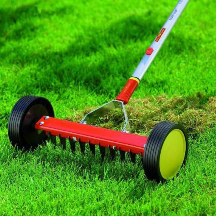 Вертикутерний валик WOLF Garten multi-star UR-M3, аератор для газону, ручний, 30 см