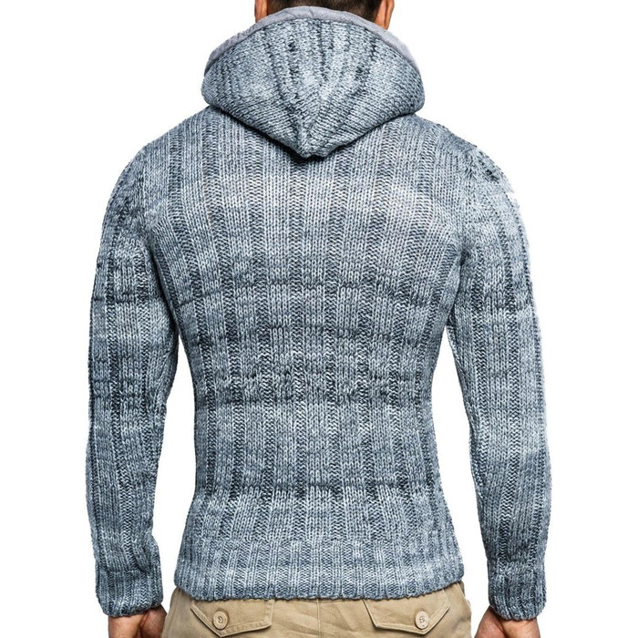 Кардиган чоловічий Leif Nelson з капюшоном та блискавкою - в'язана спортивна куртка для чоловіків, сірий (4XL)