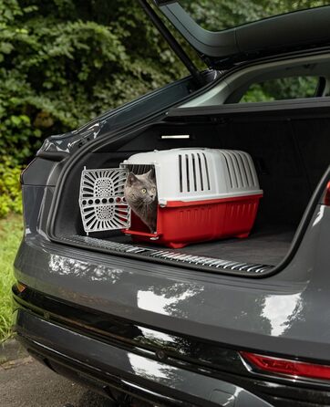 Транспортна переноска для собак Lionto, 55x36x36 см, з ручкою, для собак та котів до 15 кг, синій колір