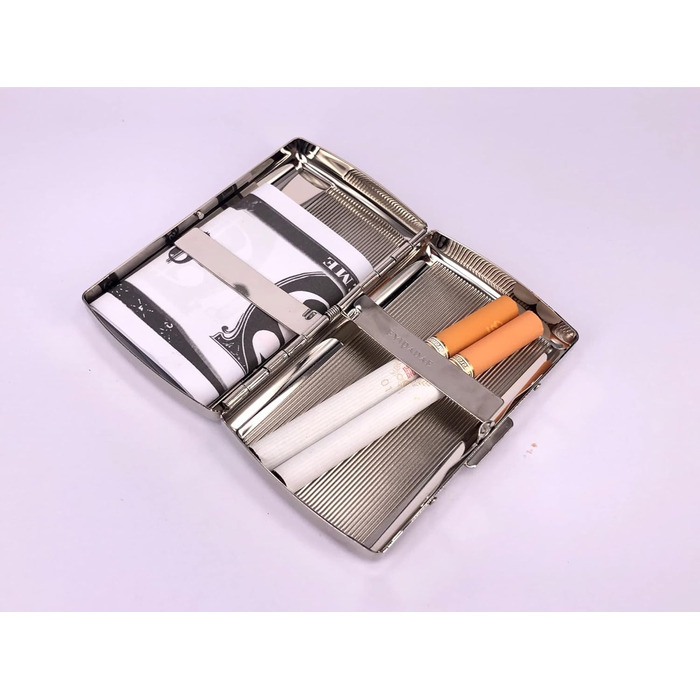 Металеве тютюнотримач Fashion Unique, 85 мм, King Size, 12 шт. (Смугасте срібло)