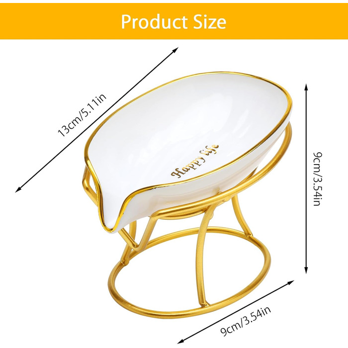 Миска для мила з отвором для стоку, тримач для мила в душ, полиця для мила у формі листка, вінтаж, декор для кухні, ванної кімнати, душу, умивальника (білий)